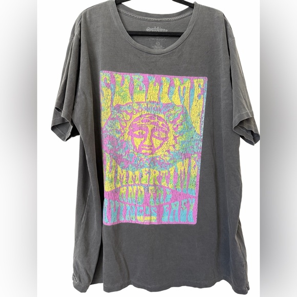 Sublime Live Nation X FREE PEOPLE COLLABORATION Gray Graphic Tee - Picture 3 of 4